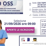 Nuova opportunit&agrave; di formazione in Veneto: al via le selezioni per il Corso OSS presso il CSA Tiepolo, in provincia di Padova