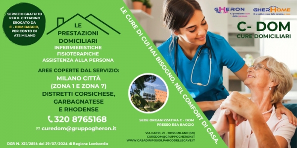 GRUPPO GHERON EROGA IL SERVIZIO DI CURE DOMICILIARI A MILANO E PROVINCIA, FINANZIATO DA REGIONE LOMBARDIA E GRATUITO PER IL CITTADINO