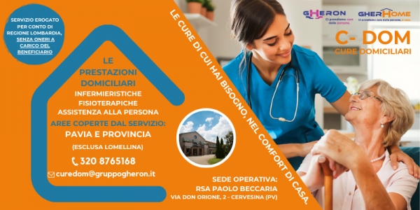 A PAVIA E PROVINCIA &Egrave; ATTIVO IL SERVIZIO C-DOM CURE DOMICILIARI IN CONVENZIONE, CON SEDE PRESSO LA RSA PAOLO BECCARIA DI CERVESINA.